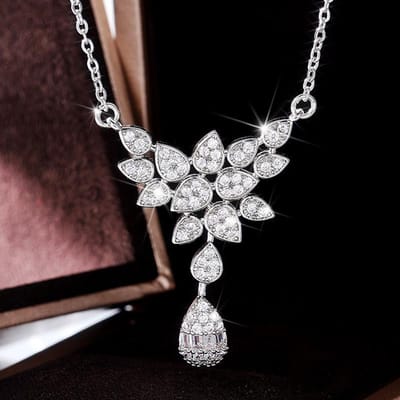 925 Sterling Zilveren Hanger Mode Creatief Platina Zirkonia Hanger Zirkonium Ketting Vrouwen wit
