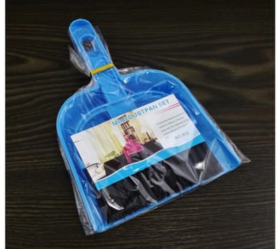 2 X Compacte stoffer en blik - Kunststof - 13X19 cm - Ophangoog blauw
