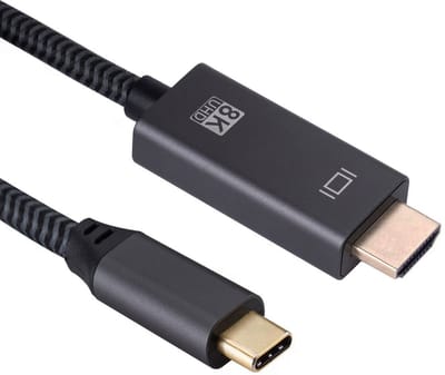 Qnected USB-C naar HDMI 2.1 Kabel - 2 Meter - 8K 60Hz & 4K 120Hz - HDR10+ Dolby Vision - DisplayPort Alt Mode - Graphite Grey