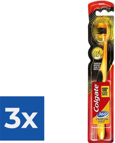 Colgate Tandenborstel  Charcoal Gold Soft- 1 tandenborstel - Voordeelverpakking 3 stuks