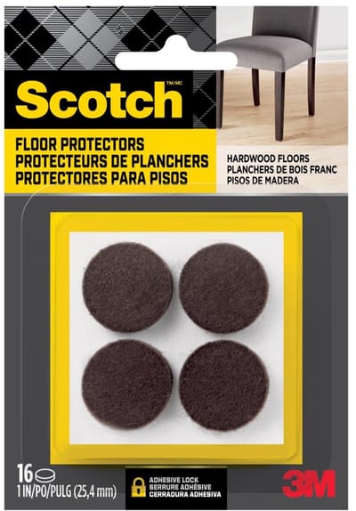 Scotch - ronde bruine stoelviltjes voor hardhouten vloeren - 24,4 mm - 16 stuks - 7100097913