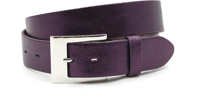 Dames riem paars metalic - 4 cm breed - Leer - Jeans riem - Casual - Maat 90