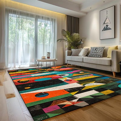 Modern Luxe Tapijt Woonkamer Geometrische Decoratie Huis Zacht Wasbaar Groot Oppervlak Vloerkleed Slaapkamer Badkamer Antislip Pluche Voetmat 60*90cm