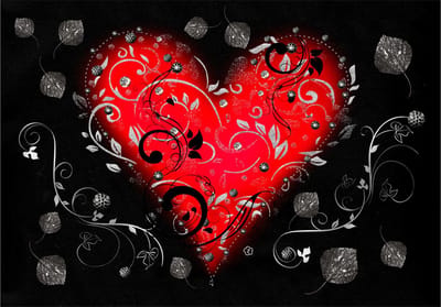Fotobehangkoning - Behang - Vliesbehang - Fotobehang Hart - Liefde - Hartje - Romantiek - Romantisch - Love breeze - 400 x 280 cm