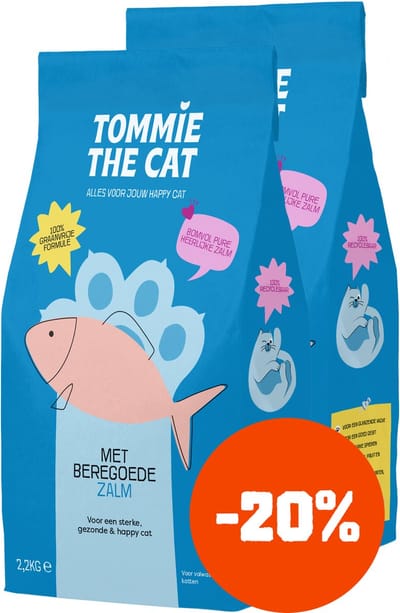 Tommie the Cat - 100% graanvrije kattenbrokken - kattenvoer droogvoer - bomvol verse zalm - 2 zakken - 4kg