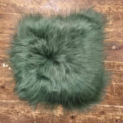 WOOOL Schapenvacht Chairpad - IJslands Groen (38x38cm) VIERKANT - Stoelkussen - 100% Echt - Eenzijdig