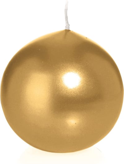 Trend Candles Bolkaars glad - goud - 8 cm - 25 branduren - ronde kaarsen