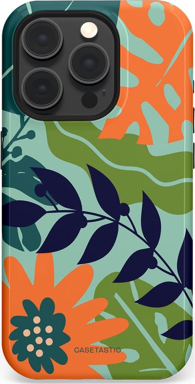 Casetastic Hoesje Geschikt voor Apple iPhone 15 Pro Magsafe - Stijlvolle Beschermende Duo-layer Case - Wildbloei