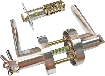 Deurgreep Aluminiumlegering met Slot - Zilver - 1 stuk - Grendelmaat 60/70mm