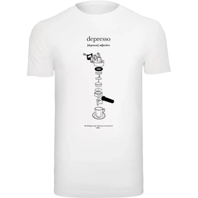 Mister Tee - Depresso Round Neck Heren Tshirt - S - Wit