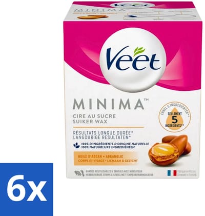 Veet - Warme Wax - Orientaalse Ontharings Wax - Minima - Arganolie - 250ml - Voordeelverpakking - 6 stuks