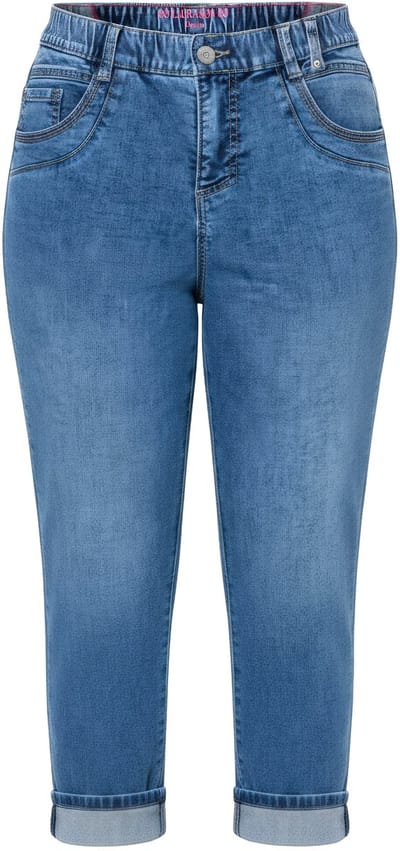Laurasøn - Dames - Jeans rechte pijpen - Blauw denim - Maat 56