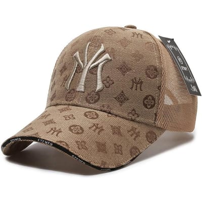 Nieuwe Casual Brief Borduur Baseball Caps Lente En Zomer Buiten Unisex Verstelbare Casual Hoeden Zonnebrand Hoed Sport Cap 54-60CM beige