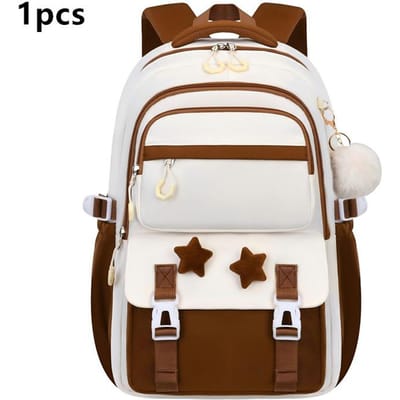 3 stuks/set pentagram schooltassen voor middelbare schoolmeisjes grote capaciteit schattige patchwork rugzak met etui lunchbox