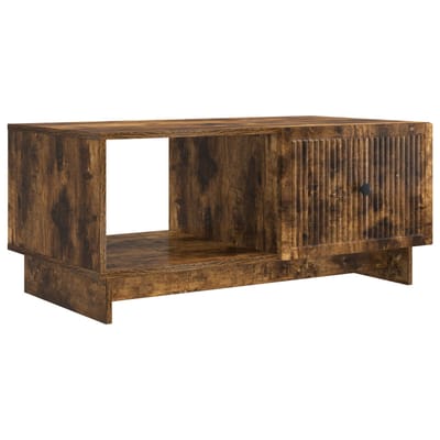 vidaXL - Salontafel - Gerookt - eiken - 90 - x - 50 - x - 40 - cm - Bewerkt - hout