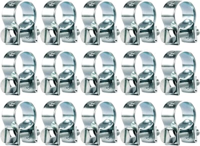15 Stuks Slangklemmen 11-13mm Reparatieklemmen voor Benzineleningen Ideaal voor Kleine Slangen van Gegalvaniseerd Ijzer
