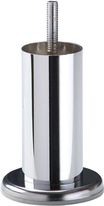 Stalen meubelpoot chroom rond ø 4,2 cm en hoogte 10 cm (M8) - Set van 4 stuks