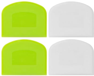 Allecto - Deegschraper Set - Perfect voor Bakken - 4 Stuks - Duurzaam Plastic - Ideaal voor Taarten en Brood - Makkelijk te Reinigen