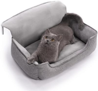 Famanu – Kattenhangmat voor radiator, verstelbaar en zelfverwarmend kattenbed voor verwarming, grijs