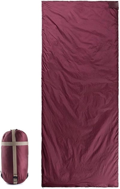 Kinderslaapzak - Lichtgewicht slaapzak - Kamperen en reizen - Waterafstotend nylon - 190x75cm - Rood