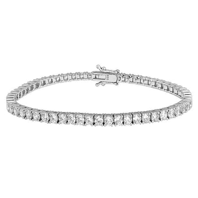 Juwelier Zwartevalk ZILVEREN (GERHODINEERD) TENNIS ARMBAND 23.317/18cm-