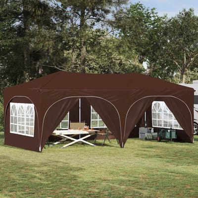 vidaXL - Pop-up - Feesttent - 575 - x - 288 - x - 245 - cm - Bruin - Oxford - Stof