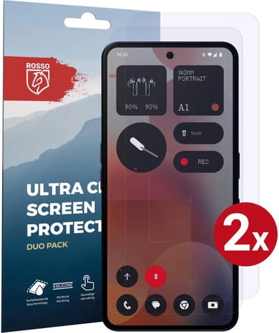 Rosso Screen Protector Geschikt voor Nothing Phone (3a) / (3a) Pro | Ultra Clear Duo Pack | TPU Folie | Case Friendly Beschermfolie | 2 Stuks