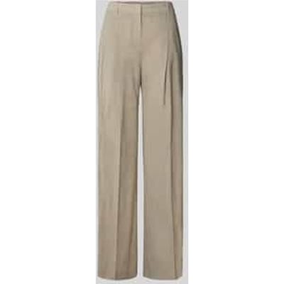 Regular fit bandplooibroek van scheerwol, model 'TIANA4'
