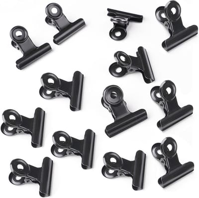 Robuuste metalen paperclips, 22 mm paperweight, 50 stuks zwarte bulldogclips voor kantoor en thuisgebruik