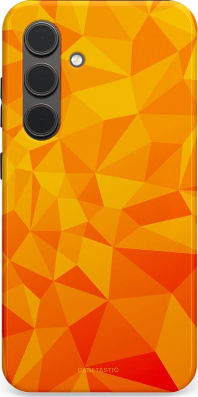 Casetastic Hoesje Geschikt voor Samsung S24 - Stijlvolle Beschermende Duo-layer Case - Citrus Polygoon