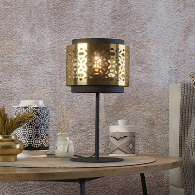 EGLO Sandbach Tafellamp - E27 - 45 cm - Zwart|Goud - Staal - Japandi