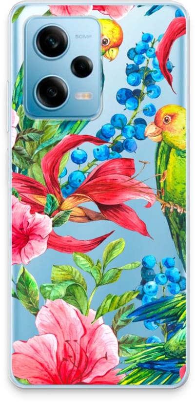 Case Company® - Hoesje geschikt voor Xiaomi Redmi Note 12 Pro 5G hoesje - Papegaaien - Soft Cover Telefoonhoesje - Bescherming aan alle Kanten en Schermrand