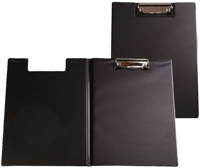 Documenten Clipboard met omslag - 2x - A4 formaat - Zwart - pvc - Klembord - Kantoor - 23 x 32 cm