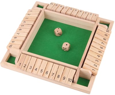 Dobbelbordspel – Bordspellen – 22 × 22 × 3,5 cm – PU – Bruin