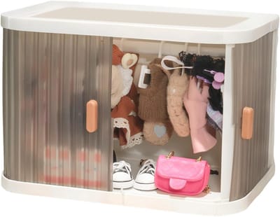 Poppenkledingkast - Speelgoedkast Garderobe - Opbergen Organiseren - Vouwbaar Ruimtebesparend - 29 x 19 x 0.1 cm