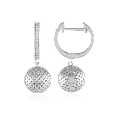 Cavill - Zilveren Oorbellen 925 Sterling Zilver met 26 Cambodjaanse Zirkonen 0,304 ct - Modern Elegant Design - Ronde Prong Zetting - Dames Sieraden