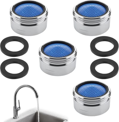 Set van 4 Jet Mixing Heads met Dichtingen, Waterbesparende Regulator voor Badkamer en Keuken, Effectieve Kraanfilter voor Optimale Waterstroom