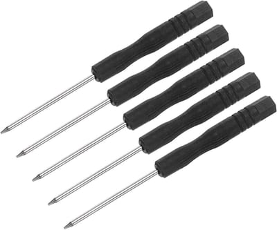 Korte Torx Schroevendraaier 80 mm, T4 Sterkop met Antislip Grip voor Brillen, Horloges en Elektronica - Set van 5 Stuks