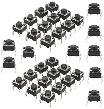 200 stuks microtoetsen - Tactiele Drukknoppen en Microschakelaars - Compact 6 x 6 x 5 mm
