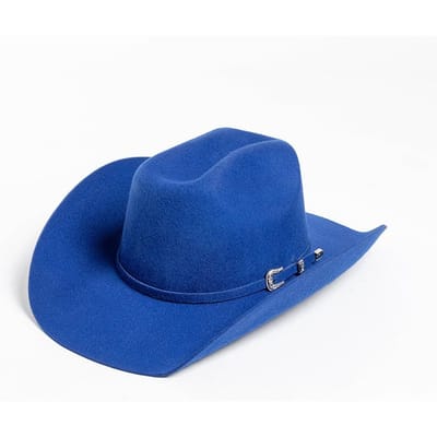 2026 Grote Maat 61cm Brede Rand 100% Wolvilt Cowboyhoed Herfst Winter Warm Vintage Mode Jazz Fedoras Hoed met Gesp S-XL L 59cm saffier