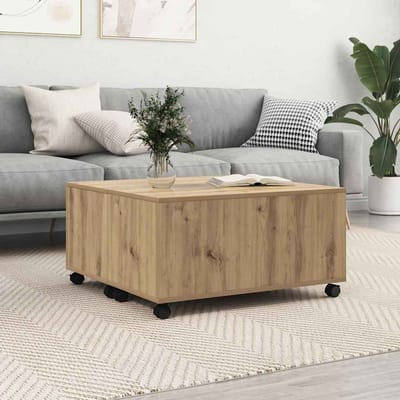 vidaXL - Salontafel - Artisan - Eiken - 75 - x - 75 - x - 38 - cm - Bewerkt - hout