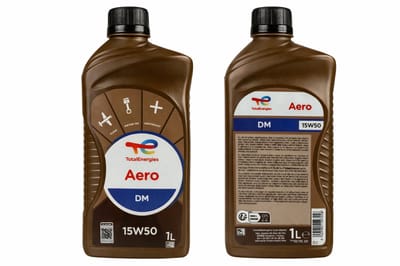 12 Liter TotalEnergies Aero DM 15W-50-Semi-Synthetische Vliegtuigmotorolie