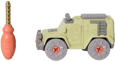 Speelgoedtopdeals - BIOplastic Off-road Wagen groen - Educatief Speelgoed – Demonteerbaar met schroevendraaier