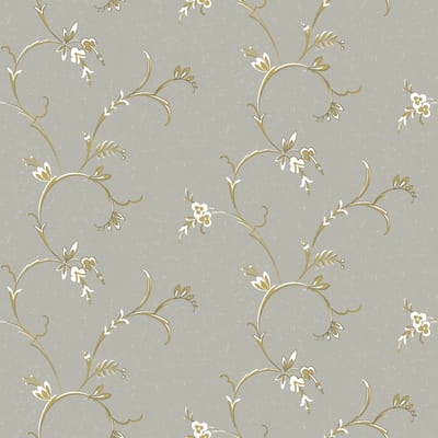 Duro Vliesbehang 523-02 - Gammalsvenska klassiker - Botanisch Grijs - 53cm x 10.05m