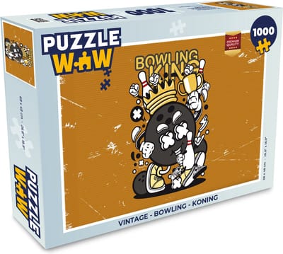 Puzzel Vintage - Bowling - Koning - Legpuzzel - Puzzel 1000 stukjes volwassenen