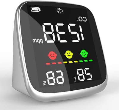 CO2 Meter - Luchtkwaliteit Monitor - Binnenklimaat Meten - NDIR Sensor - 400-5000 PPM - Wit