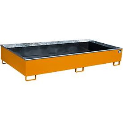 Bauer legbordbak RW 2700-3 PE, met PE inzet, L 2665 x B 1315 x H 440 mm, geel-oranje RAL 2000