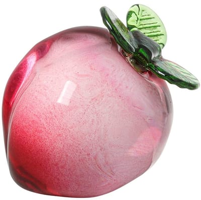 Dailygoods- Perzik Beeldje Kristal - Kunstmatig Fruit Ornament - Decoratief Tafelblad - Presse-papier - Cadeau voor Kristalliefhebbers - Uniek Design - Fruitornament
