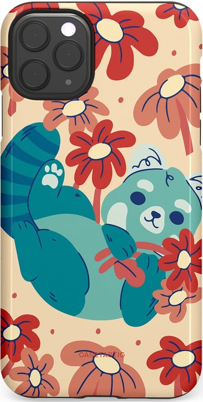 Casetastic Hoesje Geschikt voor Apple iPhone 11 Pro Max - Stijlvolle Beschermende Duo-layer Case - Rode panda knuffels