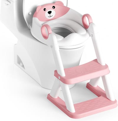 SnelShoppen - Rabb 1st Toiletladder voor Kinderen, Geüpgraded 2-in-1 Kindertoiletbril met Trap, Spat- en Antislip Treeplank voor Jongens en Meisjes